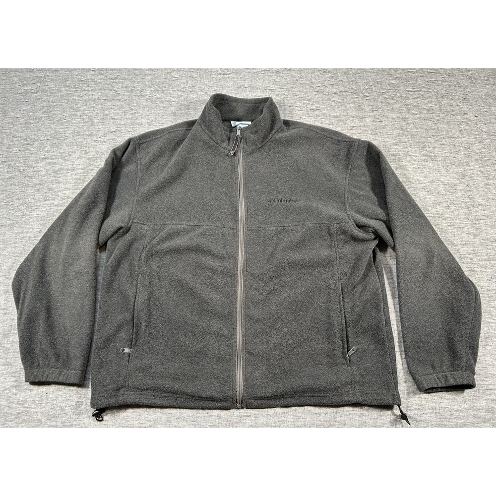 Columbia Steens Mountain Fleece Jacket Mens Extra Large Grey Zip-Up Pockets